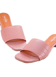 Michelle Morgan Slip-On Detail Low Heeled Sandals Pink  - Image 3