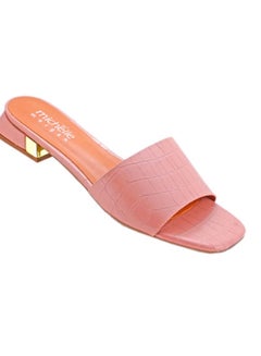 Michelle Morgan Slip-On Detail Low Heeled Sandals Pink  - Image 1