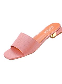 Michelle Morgan Slip-On Detail Low Heeled Sandals Pink  - Image 2