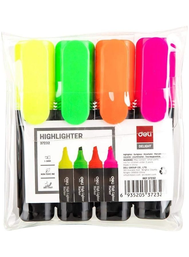 Deli 4-Piece Highlighter Multicolour  - Image 1