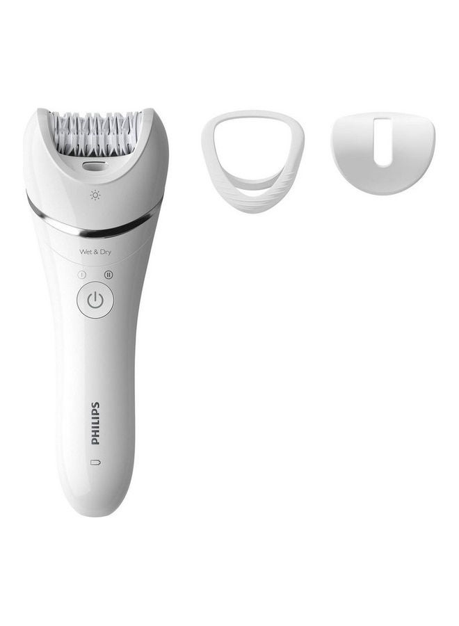 Philips - BRE700 Series 8000 Wet and Dry Epilator White/Silver 18x7x7cm - Image 1