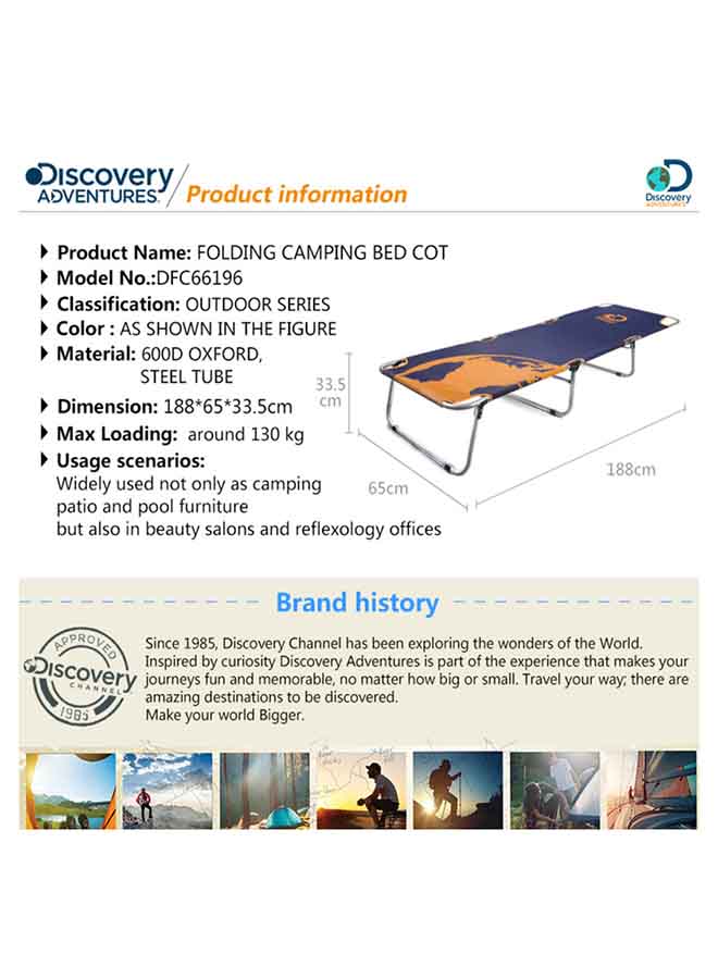 ديسكفري سرير تخييم قابل للطي مناسب للأماكن الخارجية والداخلية مع حقيبة حمل 188x 61x 33.5سم - Image 5