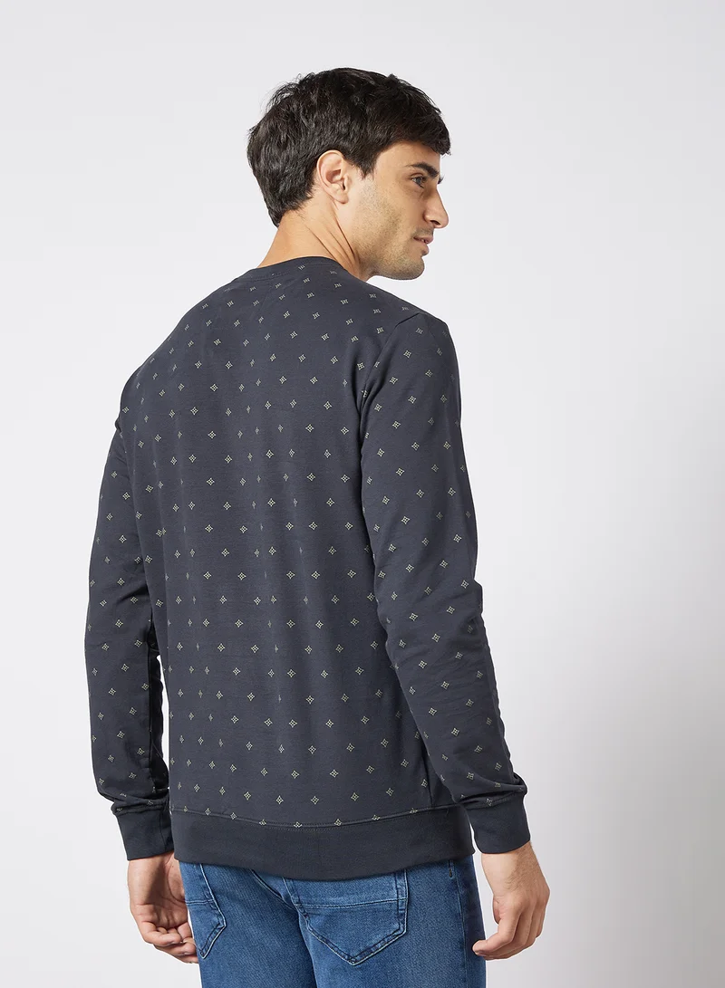 Only & Sons All-Over Print Sweatshirt Navy