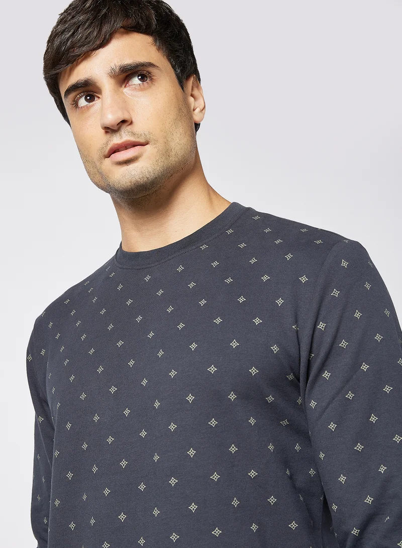 Only & Sons All-Over Print Sweatshirt Navy