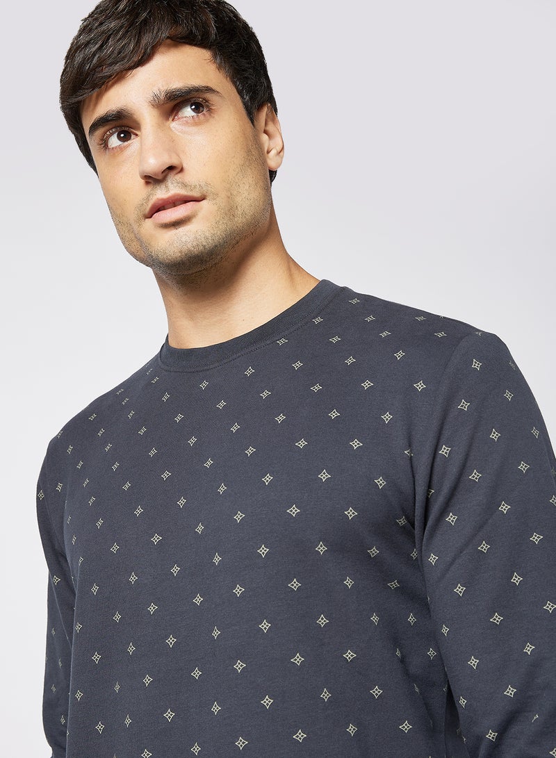 Only & Sons - All-Over Print Sweatshirt Navy - Image 1