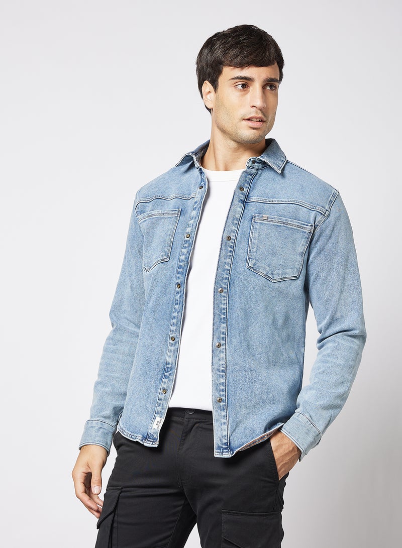 Only & Sons Essential Denim Shirt Blue  - Image 1