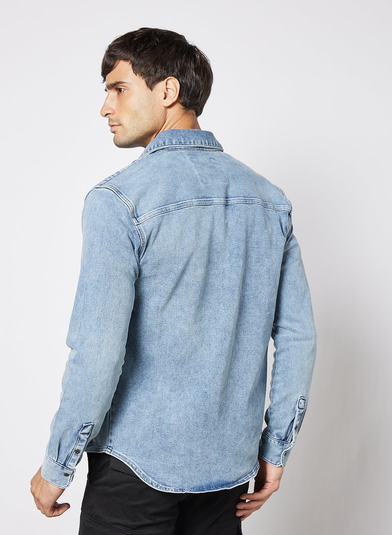 Only & Sons Essential Denim Shirt Blue  - Image 4