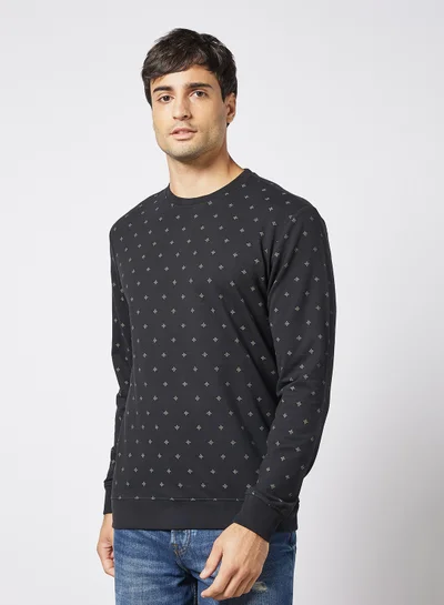 Only & Sons All-Over Print Sweatshirt Black