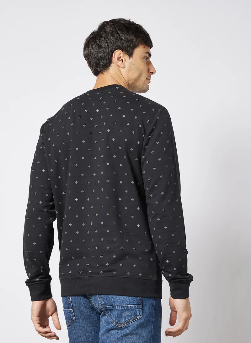 Only & Sons All-Over Print Sweatshirt Black