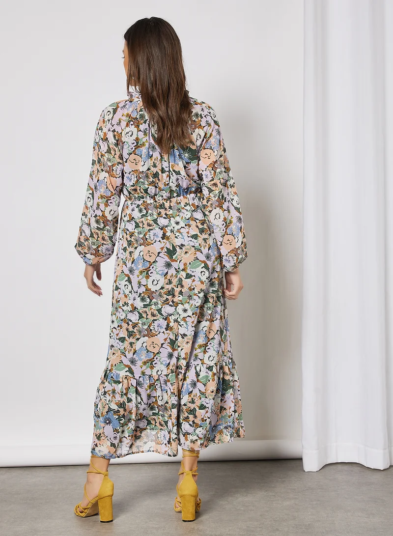 ONLY Floral Print Midi Dress Multicolour