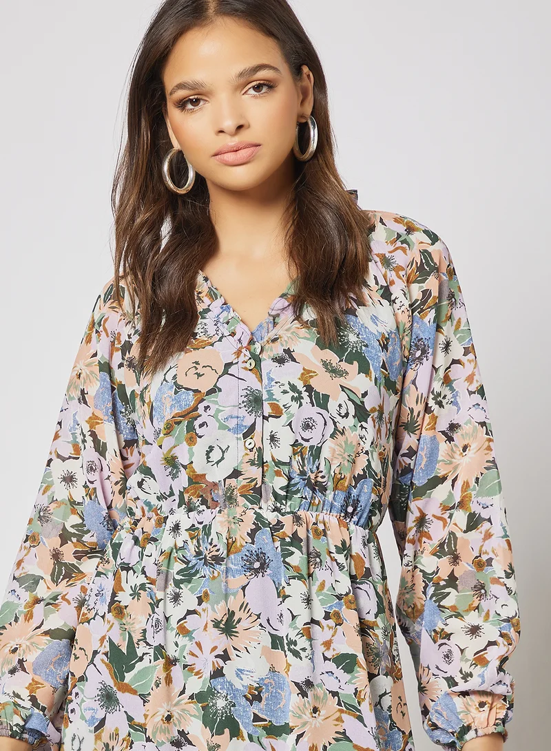 ONLY Floral Print Midi Dress Multicolour