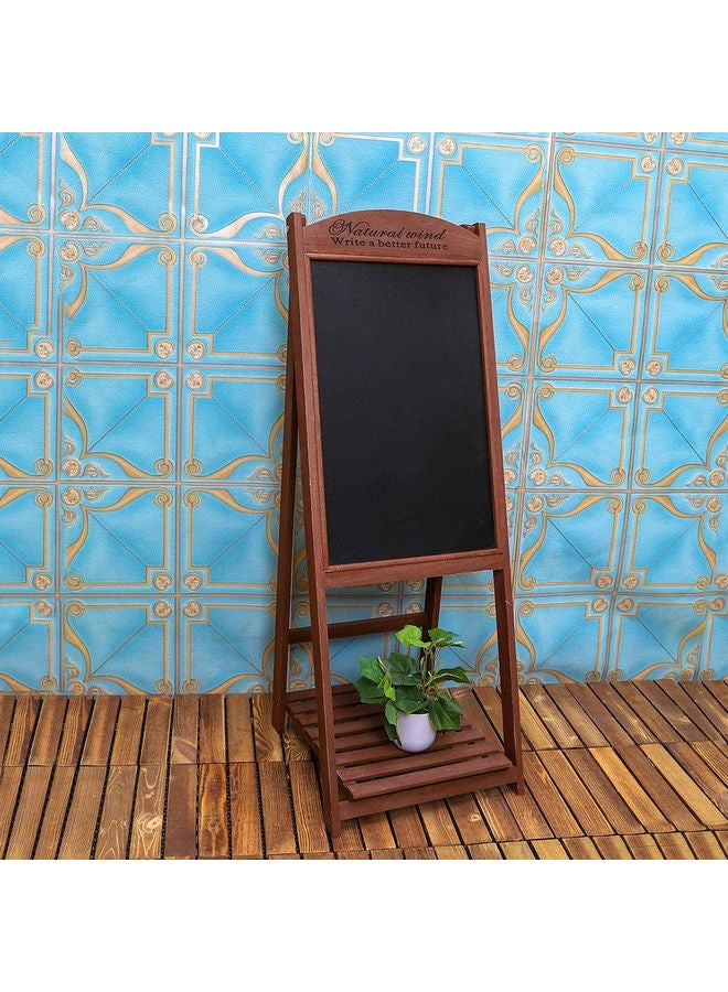 LINGWEI Ladder Flower Rack With Wooden Foldable Writing Board Brown 42x42x111cm  - Image 3