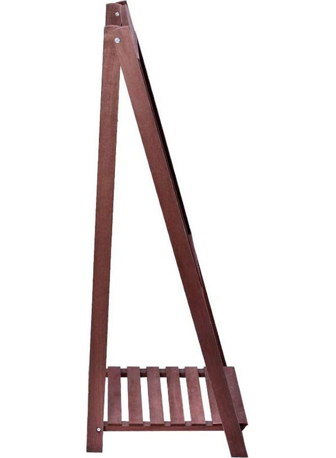 LINGWEI - Ladder Flower Rack With Wooden Foldable Writing Board Brown 42x42x111cm - Image 1
