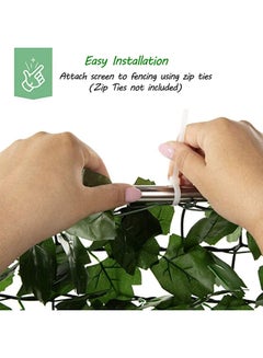 LINGWEI Artificial Privacy Leaf Garden Fence Screening Rolls Green 100x300cm  - Image 3