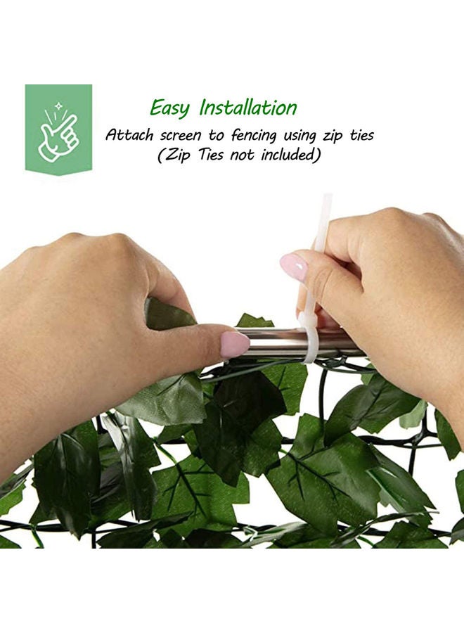 LINGWEI - Artificial Privacy Leaf Garden Fence Screening Rolls Green 100x400cm - Image 1