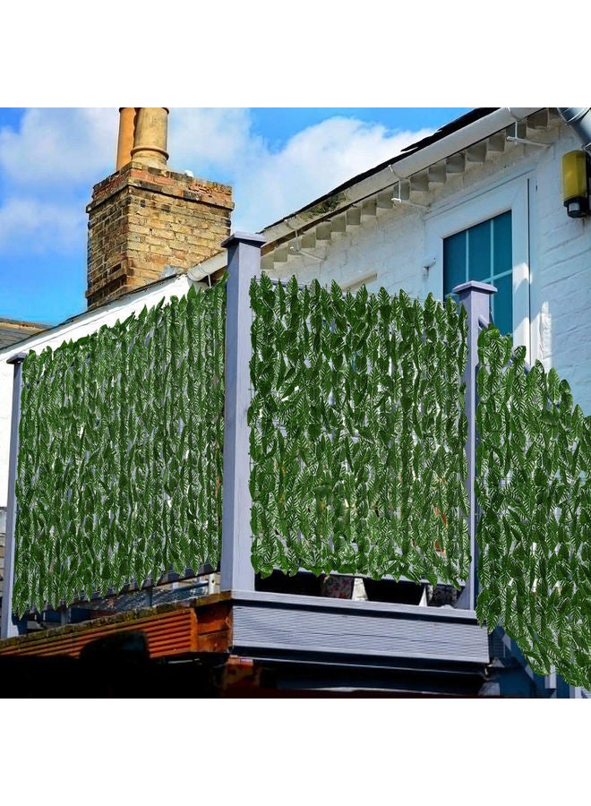 LINGWEI - Artificial Privacy Leaf Garden Fence Screening Rolls Green 100x200cm - Image 1