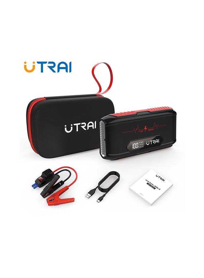 Utrai Jstar 3 جهاز تشغيل السيارة المحمول مع منفذ USB بمصباح يدوي LED