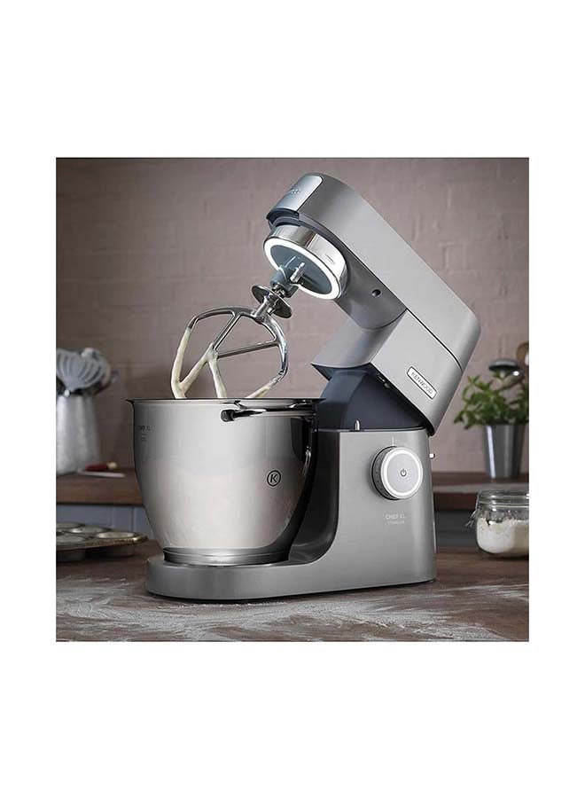 Kenwood Stand Mixer Kitchen Machine Chef XL Titanium  With  SS Bowl, K-Beater, Whisk, Dough Hook, Creaming Beater, Folding Tool, Glass Blender, Meat Grinder, Grinder Mill 1700.0 W KVL8430 Grey - v1634537782/N20038724A_4