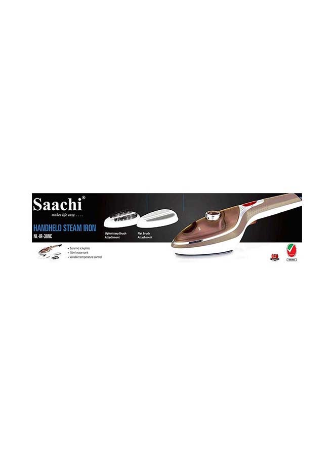 Saachi - Steam Iron With Ceramic Soleplate 0.07 L 1100.0 W NL-IR-389C-BR White/Brown - Image 1