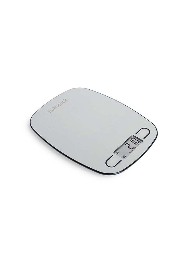nutricook - Nutricook Digital Kitchen Scale Eko, 5Kg Capacity, Stainless Steel Food Scale For Baking And Cooking - 4 Weighing Sensors, Tare/Zero, Auto-Off & Auto Calibrate Function ‎SC-MMVFR Silver - Image 1