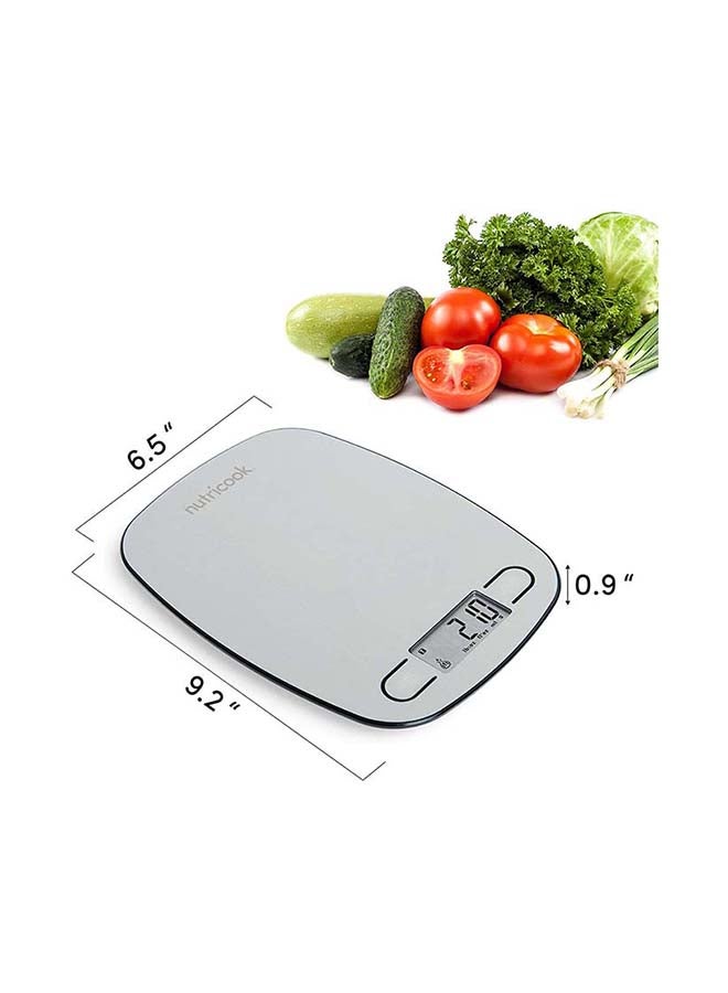 nutricook - Nutricook Digital Kitchen Scale Eko, 5Kg Capacity, Stainless Steel Food Scale For Baking And Cooking - 4 Weighing Sensors, Tare/Zero, Auto-Off & Auto Calibrate Function ‎SC-MMVFR Silver - Image 1