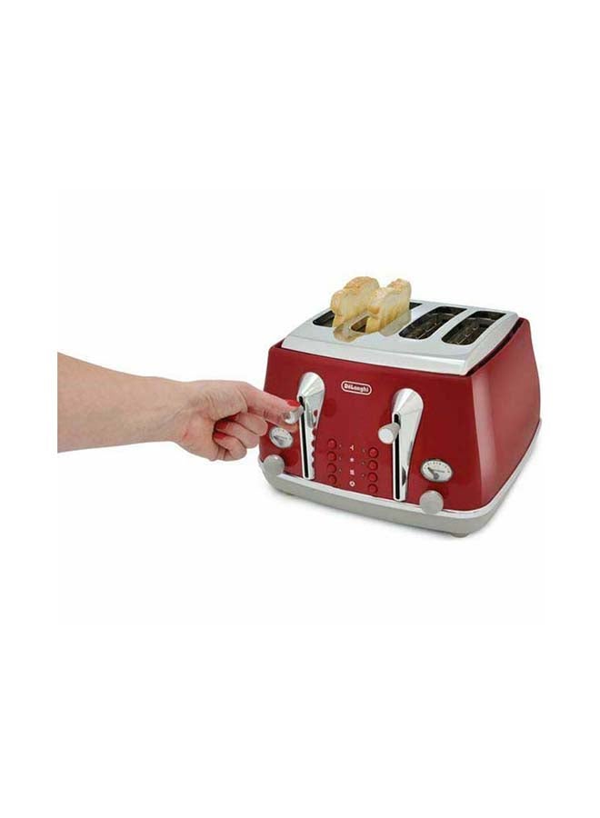 De'Longhi - Icona Capitals 4-Slice Toaster 1800 W CTOC4003.R Red - Image 1