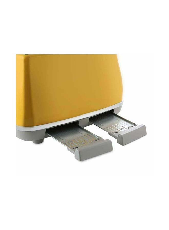 De'Longhi- Icona Capitals Vintage Style,4 Slice Toaster,One Side Bagel,Removable Crumb Tray,6 Browning Levels,Defrost And Reheat Functions,Extra-Wide Bread Slots And Lift Positions 1800 W CTOC4003.Y Yellow - Image 4