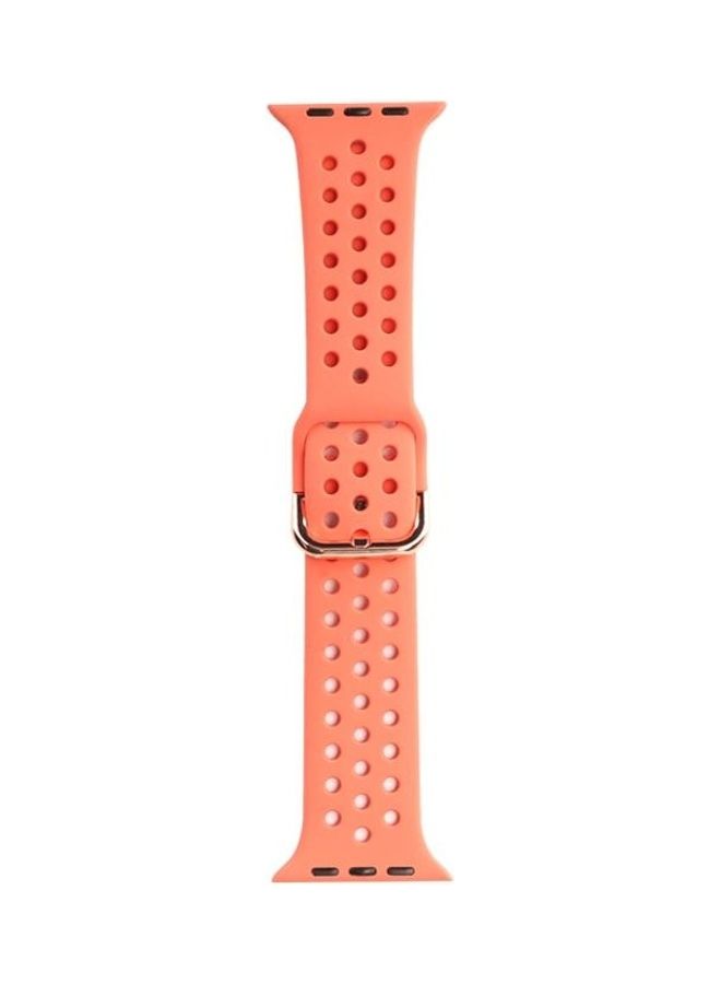 HuHa Replacement Watchband For Apple Watch Series 7 41mm/6 & SE & 5 & 4 40mm/3 & 2 & 1 38mm Apricot - Image 1