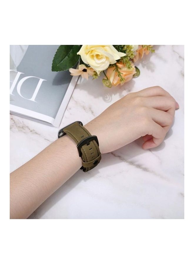 HuHa Replacement Watchband For Apple Watch 5 & 4 40mm/3 & 2 & 1 38mm Army Green - Image 5