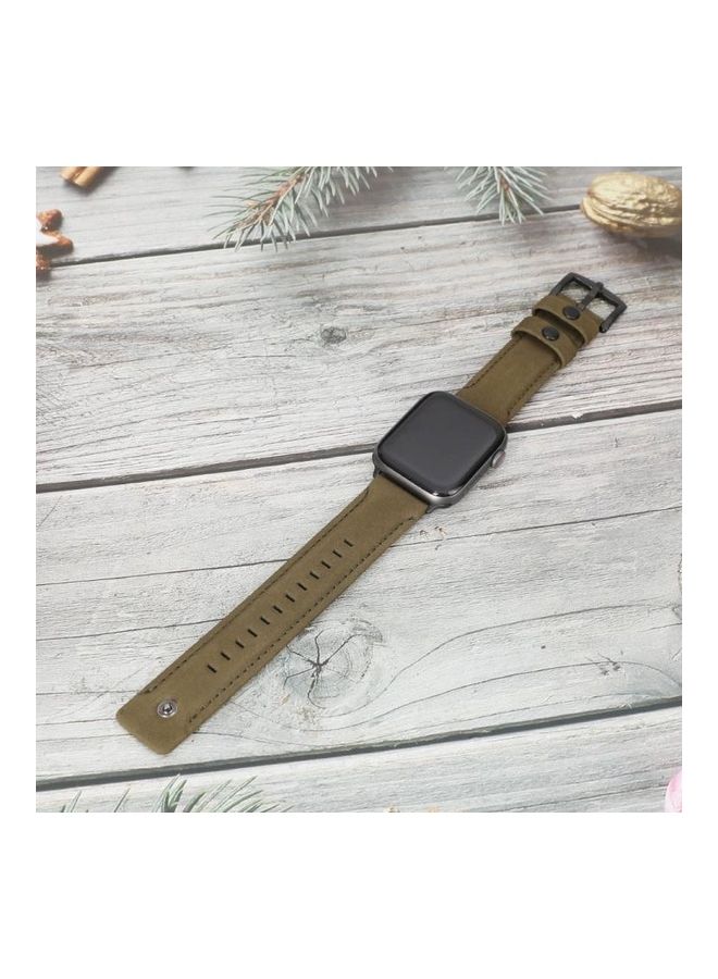 HuHa Replacement Watchband For Apple Watch 5 & 4 40mm/3 & 2 & 1 38mm Army Green - Image 4