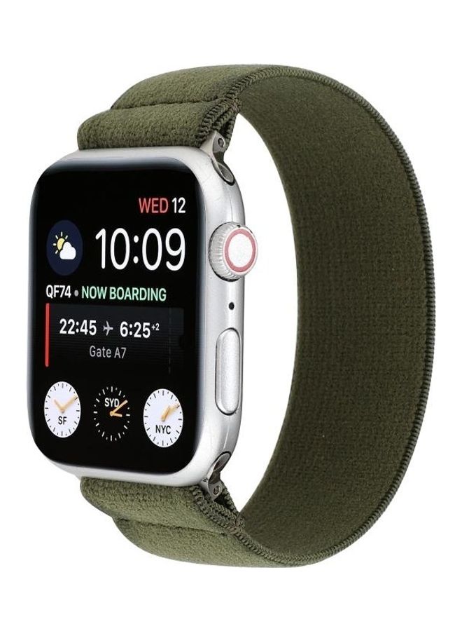 HuHa Solid Color Replacement Watchband For Apple Watch Series 7 45mm/6 & SE & 5 & 4 44mm/3 & 2 & 1 42mm Army Green - Image 2