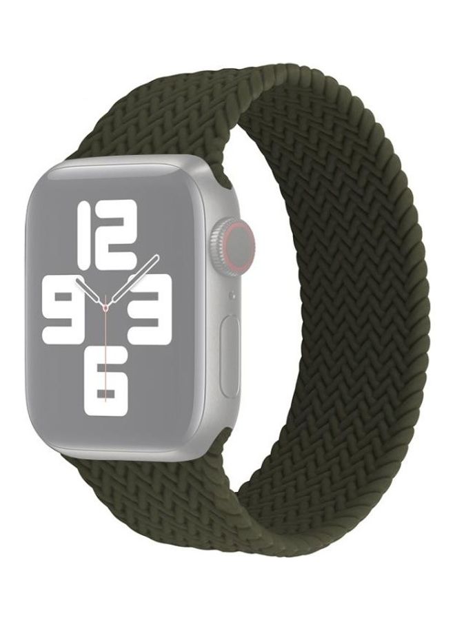 HuHa Single-turn Woven Pattern Watchband For Apple Watch Series 7 41mm/6 & SE & 5 & 4 40mm/3 & 2 & 1 38mm Army Green - Image 1