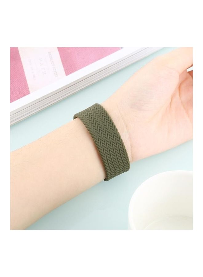 HuHa Single-turn Woven Pattern Watchband For Apple Watch Series 7 41mm/6 & SE & 5 & 4 40mm/3 & 2 & 1 38mm Army Green - Image 4