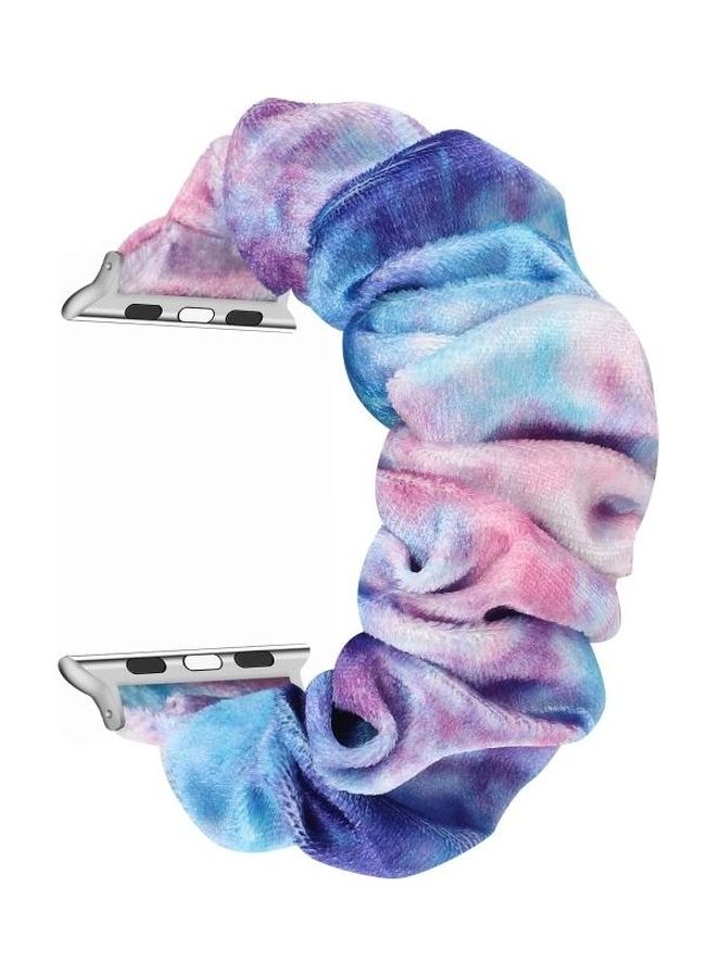 HuHa Flannel Hair Ring Replacement Watchband For Apple Watch Series 7 41mm/6 & SE & 5 & 4 40mm/3 & 2 & 1 38mm Multicolour - Image 2