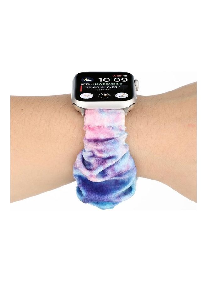 HuHa Flannel Hair Ring Replacement Watchband For Apple Watch Series 7 41mm/6 & SE & 5 & 4 40mm/3 & 2 & 1 38mm Multicolour - Image 5