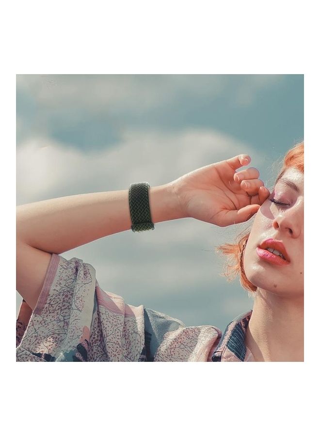 هوها سوار ساعة بديل بنمط مموج لساعة أبل ووتش سيريز 7 مقاس 45 مم/ 6 SE و5 و4 مقاس 44 مم/3 و2 و1 مقاس 42 مم أخضر آرمي - Image 5