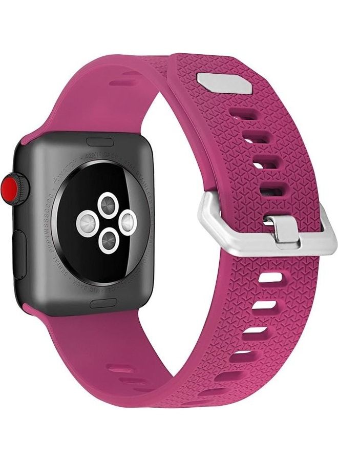 HuHa Replacement Watchband For Apple Watch Series 7 41mm/6 & SE & 5 & 4 40mm/3 & 2 & 1 38mm Barbie Pink  - Image 4