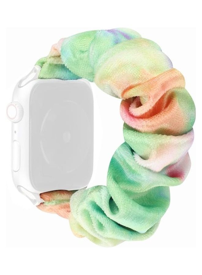 HuHa Flannel Hair Ring Replacement Watchband For Apple Watch Series 7 41mm/6 & SE & 5 & 4 40mm/3 & 2 & 1 38mm Multicolour - Image 4