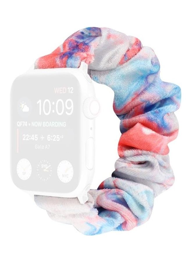 HuHa Flannel Hair Ring Replacement Watchband For Apple Watch Series 7 41mm/6 & SE & 5 & 4 40mm/3 & 2 & 1 38mm Multicolour - Image 2