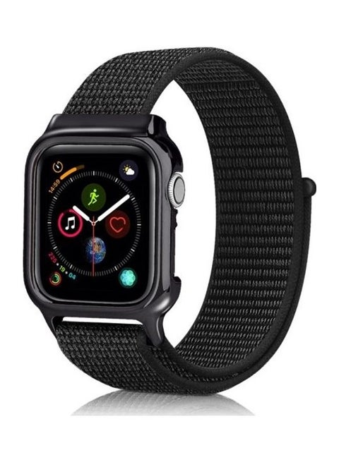 Watch Strap With Frame  For Apple Watch Series 5 & 4 40mm All Black