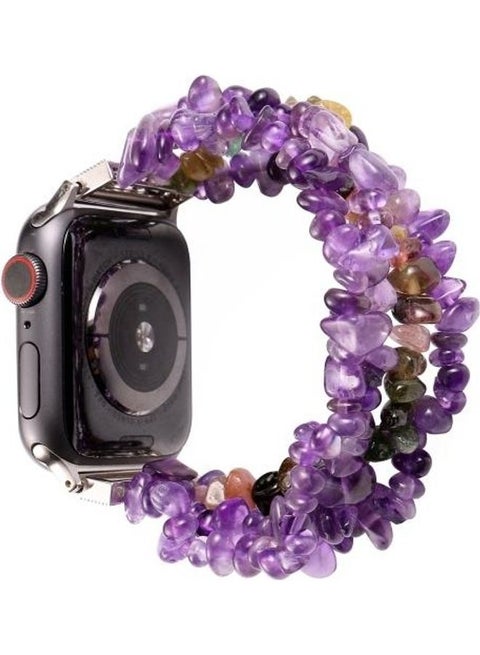 Natural Stone Watchband For Apple Watch 5 & 4 40mm/3 & 2 & 1 38mm Amethyst