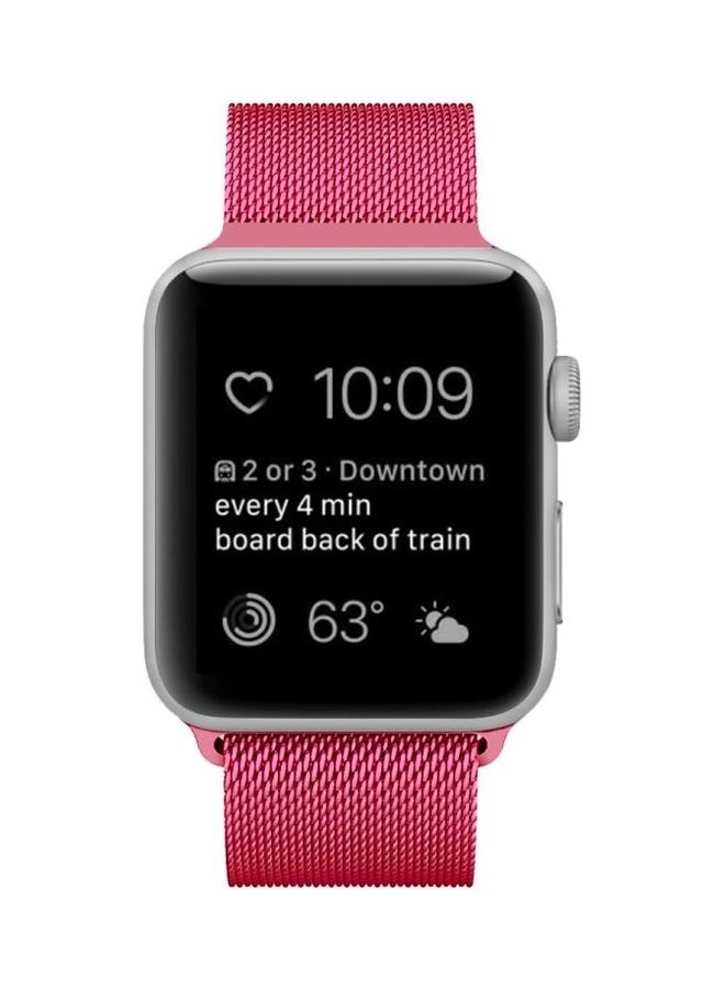 HuHa Replacement Watch Band For Apple Watch Series 7 45mm/6 & SE & 5 & 4 44mm/3 & 2 & 1 42mm Bright Pink - Image 2