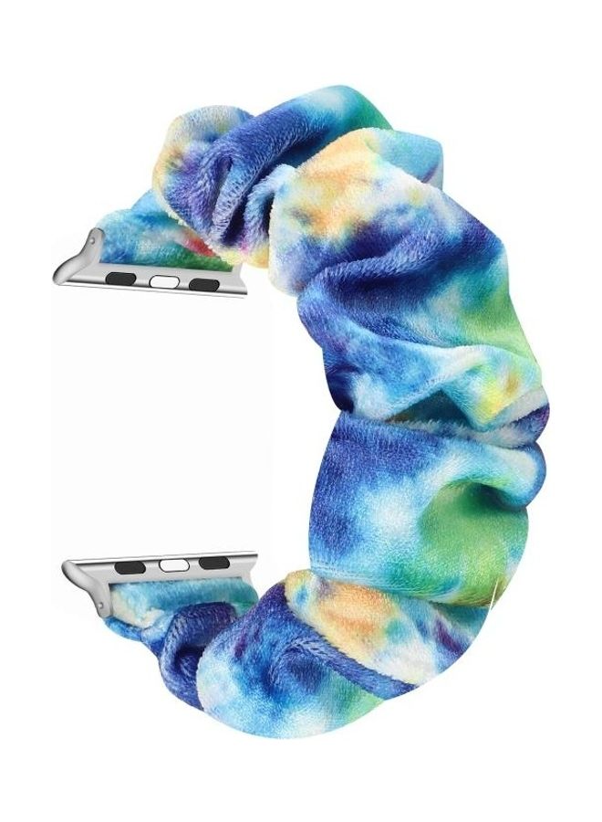 HuHa Flannel Hair Ring Replacement Watchband For Apple Watch Series 7 41mm/6 & SE & 5 & 4 40mm/3 & 2 & 1 38mm Multicolour - Image 2
