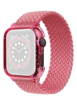 Replacement Watchbands With Frame For Apple Watch Series  7  45mm/& 6 & SE & 5 & 4 44mm Bright Pink - v1634540126/N51417200A_1