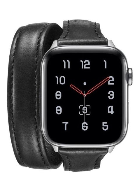 Double Loop Replacement Wrist Strap Watchband For Apple Watch Series Wacth 5/4 40mm & 3/2/1 38mm Black