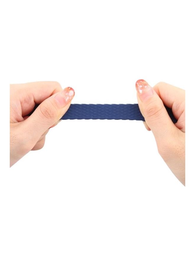 HuHa Single Turn Woven Pattern Watchband For Apple Watch Series 7 41mm/6 & SE & 5 & 4 40mm/3 & 2 & 1 38mm Blue  - Image 3