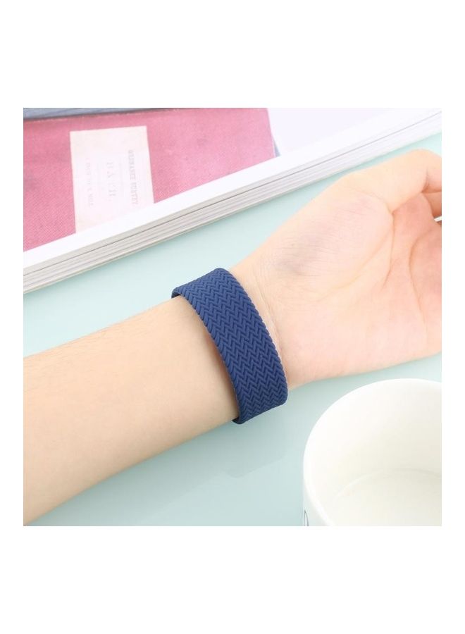 HuHa Single Turn Woven Pattern Watchband For Apple Watch Series 7 41mm/6 & SE & 5 & 4 40mm/3 & 2 & 1 38mm Blue  - Image 4