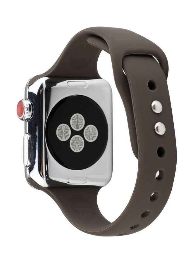 HuHa Replacement Watchband For Apple Watch Series 7 41mm/6 & SE & 5 & 4 40mm/3 & 2 & 1 38mm Cocoa  - Image 4
