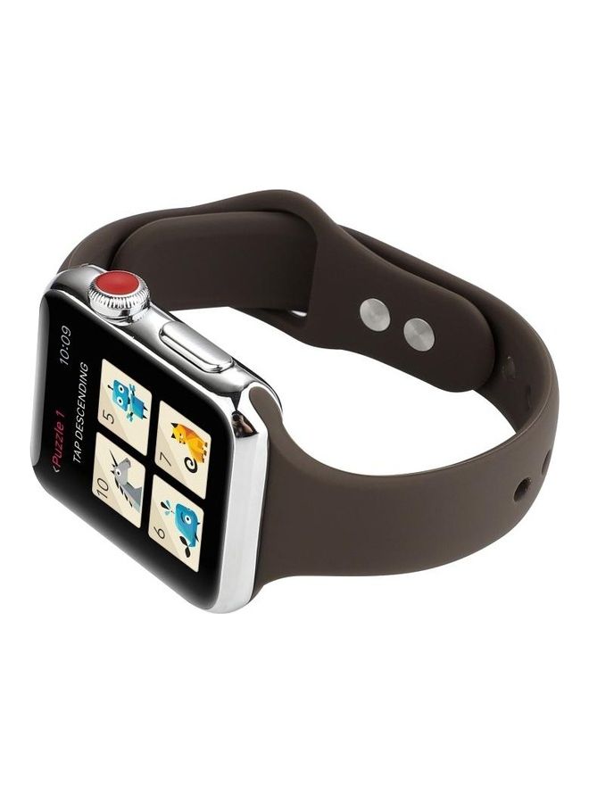 HuHa Replacement Watchband For Apple Watch Series 7 41mm/6 & SE & 5 & 4 40mm/3 & 2 & 1 38mm Cocoa  - Image 5