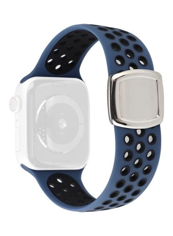 HuHa Replacement Watchbands For Series 7 41mm/6 & SE & 5 & 4 40mm/3 & 2 & 1 38mm Blue Black - Image 1